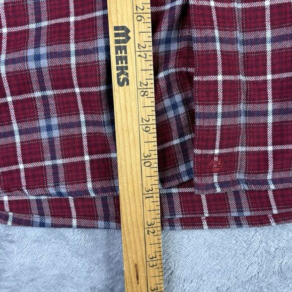 Wrangler Shirt Mens 2X Western Long Sleeve Red Gray Plaid‎ Button Cotton Blend - Picture 6 of 9